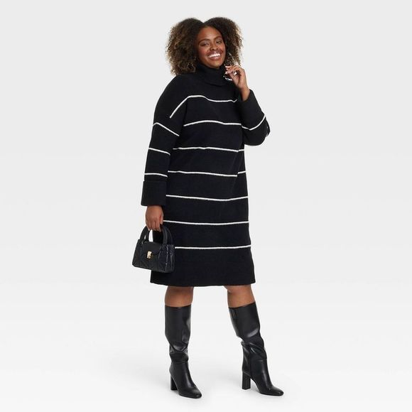 NWT Striped Sweater Dress, Ava & Viv - Picture 3 of 3